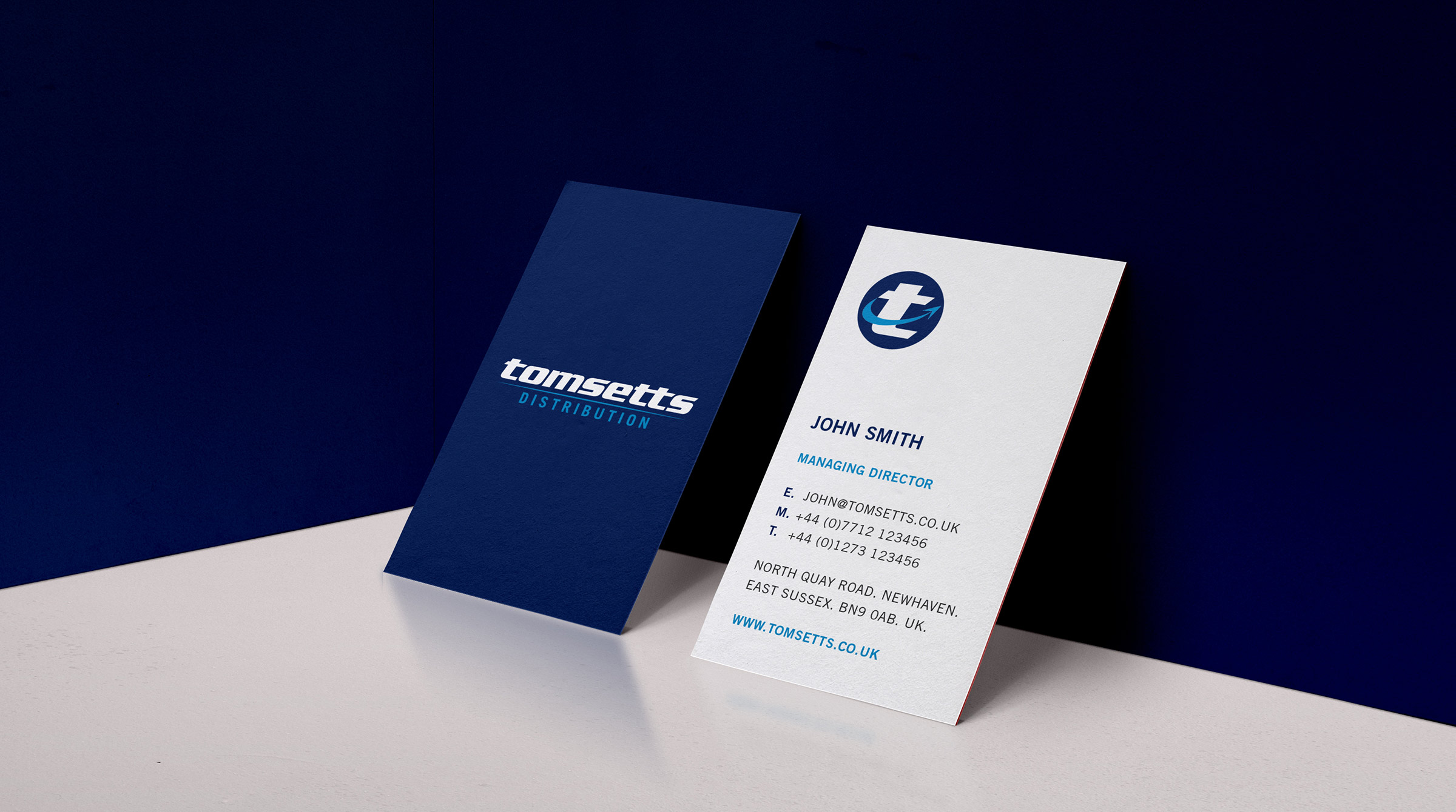 Business card designs, front and back.